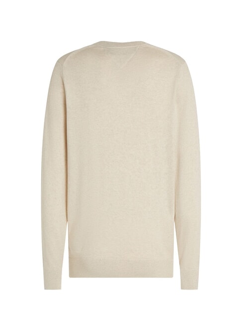 PIMA Cashmere blend crewneck sweater heathered oatmilk - Men's Sweaters
