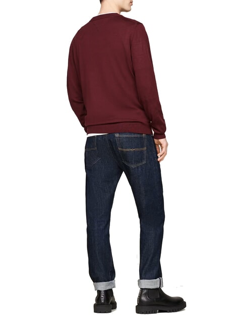 TH  Crew neck wool sweater deep red - Men's Sweaters