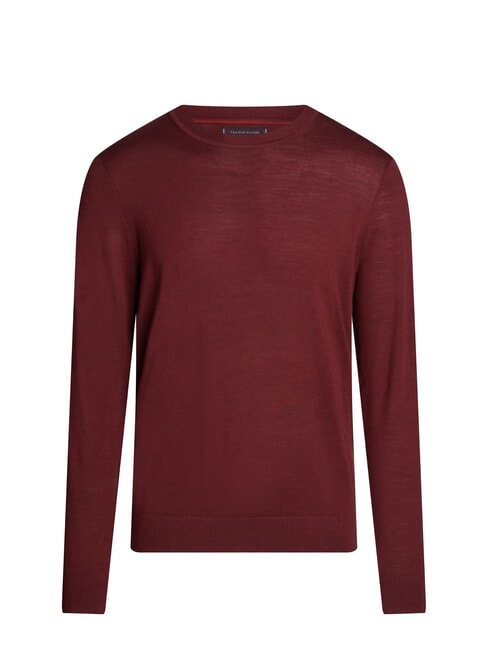 TH  Crew neck wool sweater deep red - Men's Sweaters