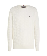 TOMMY HILFIGER TH  Crew neck sweater ivory - Men's Sweaters - 3