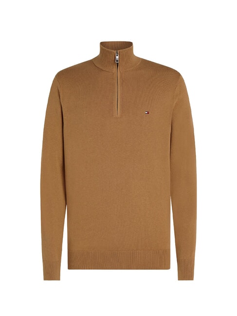 TH  High-neck sweater with zip safari canvas - Men's Sweaters