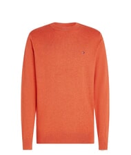 TOMMY HILFIGER PIMA Cashmere blend crewneck sweater orange thunder heather - Men's Sweaters - 3