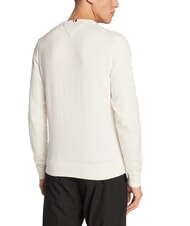 TOMMY HILFIGER PIMA V-neck sweater in cashmere blend ivory - Men's Sweaters - 2