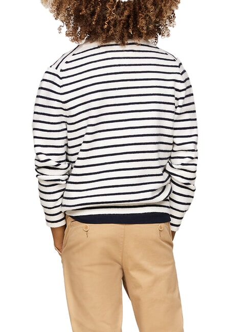 TH KIDS Crew neck sweater white base / blue stripe - Children's Sweaters