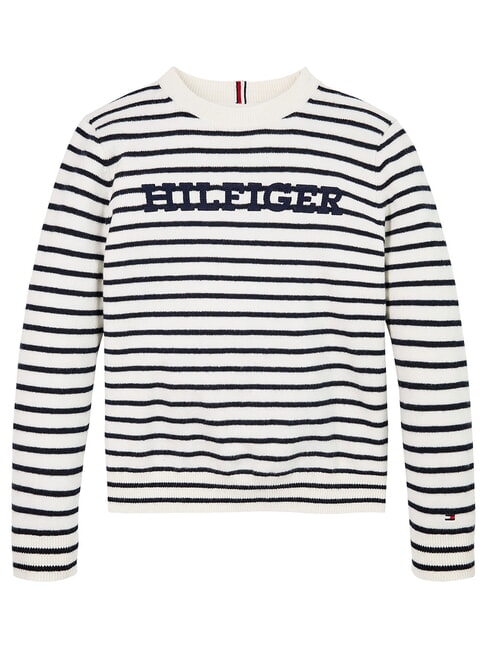TH KIDS Crew neck sweater white base / blue stripe - Children's Sweaters
