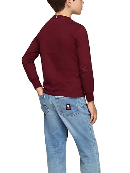TH KIDS Long-sleeved cotton T-shirt deep red - Child T-shirt