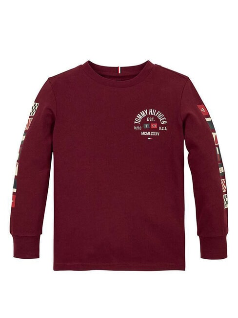 TH KIDS Long-sleeved cotton T-shirt deep red - Child T-shirt