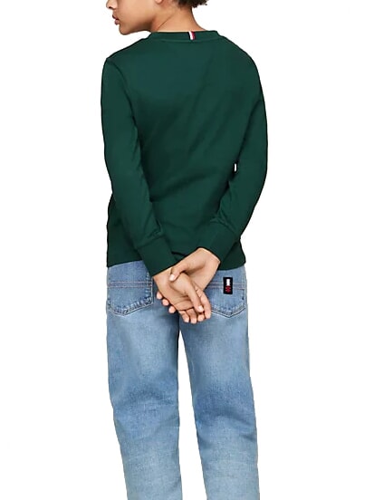 TH KIDS Long-sleeved cotton T-shirt ornamental green - Child T-shirt