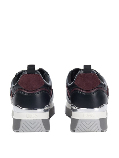 MAXI WONDER 01 Leather and mesh sneakers black/crimson - Women’s shoes