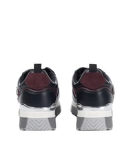 LIUJO MAXI WONDER 01 Leather and mesh sneakers black/crimson - Women’s shoes - 3