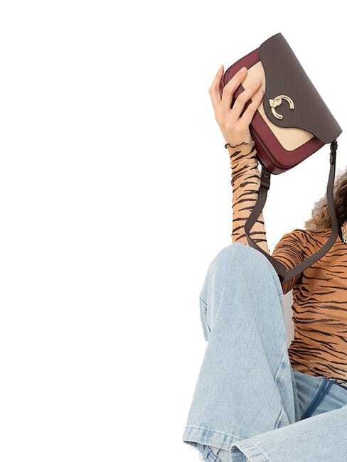 C-ME TRICOLOR Mini shoulder bag ribe/brun/betul - Women’s Bags