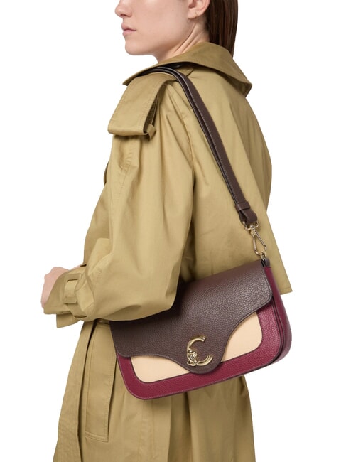 C-ME TRICOLOR Shoulder bag, leather ribe/brun/betul - Women’s Bags