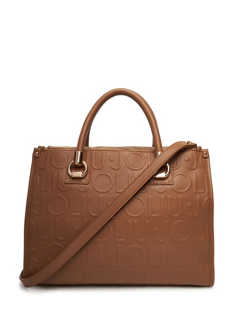 MANHATTAN Medium satchel bag with logo suede - Women&rsquo;s Bags