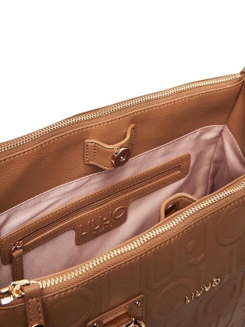 MANHATTAN Medium satchel bag with logo suede - Women&rsquo;s Bags