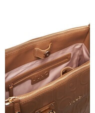 LIUJO MANHATTAN Medium satchel bag with logo suede - Women&rsquo;s Bags - 3