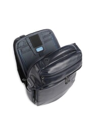 PIQUADRO W136 14" laptop backpack, in leather blue - Laptop backpacks - 3