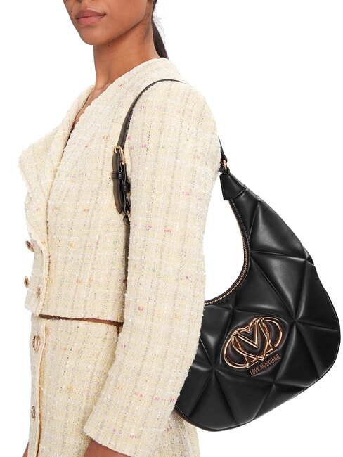 EMBOSSED Hobo shoulder bag Black - Women’s Bags