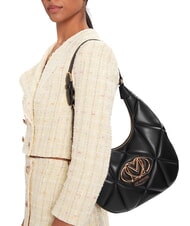 LOVE MOSCHINO EMBOSSED Hobo shoulder bag Black - Women’s Bags - 5