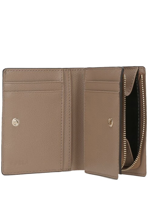 CAMELIA Compact leather wallet greige - Women’s Wallets
