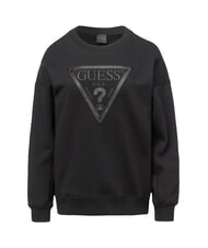 GUESS TRIANGLE GLITTER  Cotton sweatshirt jetbla - Women's Sweatshirts - 3