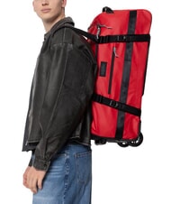 EASTPAK DUFFEL PACK WHEEL M Medium water-repellent duffel bag trolley tarp red - Semi-rigid Trolley Cases - 5