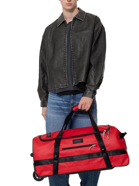 DUFFEL PACK WHEEL M Medium water-repellent duffel bag trolley tarp red - Semi-rigid Trolley Cases