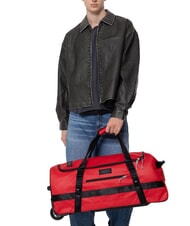 EASTPAK DUFFEL PACK WHEEL M Medium water-repellent duffel bag trolley tarp red - Semi-rigid Trolley Cases - 6