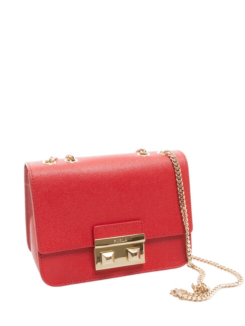 BELLA  Mini shoulder bag, in leather Venetian red - Women’s Bags