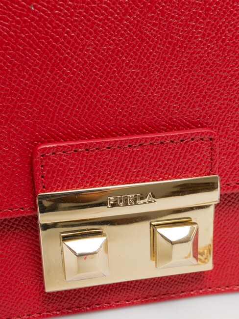 BELLA  Mini shoulder bag, in leather Venetian red - Women’s Bags