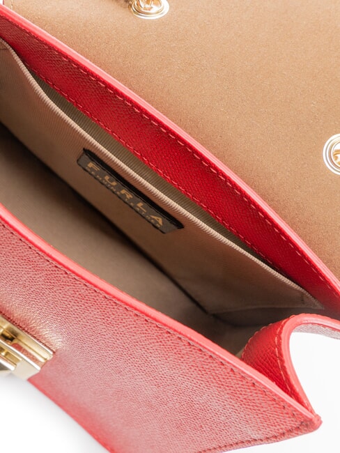 BELLA  Mini shoulder bag, in leather Venetian red - Women’s Bags