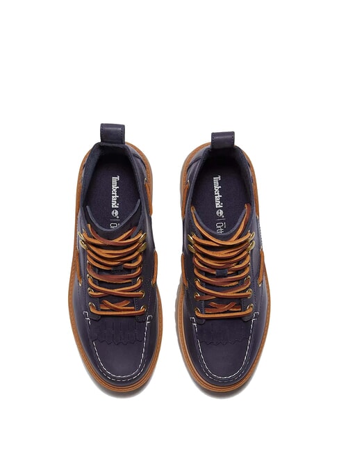 STONE STREET  Leather ankle boots with wedge dark blue full grain - Women’s shoes