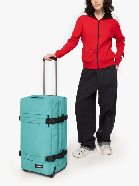 TRANSIT'R M Medium size trolley stream blue - Semi-rigid Trolley Cases