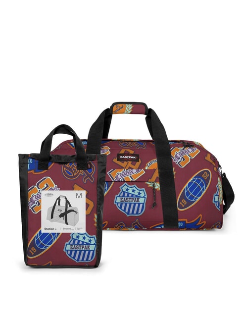 STATION + Bag with shoulder strap clash burgundy - Duffle bags