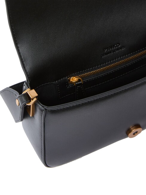 LOVE ONE SLOUCHY Mini leather shoulder bag black-antique gold - Women’s Bags