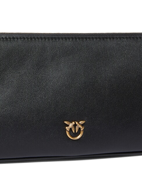 HALF MOON Small leather shoulder bag black-antique gold - Women’s Bags