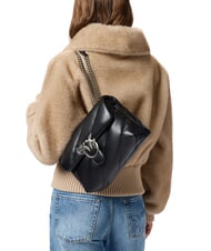 PINKO CLASSIC LOVE PUFF Nappa leather bag black-old silver - Women’s Bags - 7