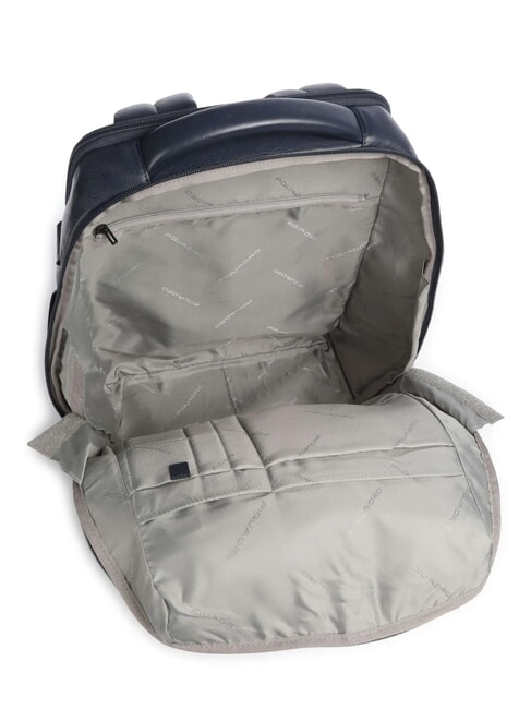 RUSSEL Leather backpack for 15.6" laptop blue - Laptop backpacks