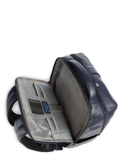 RUSSEL Leather backpack for 15.6" laptop blue - Laptop backpacks