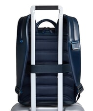 PIQUADRO BLUE SQUARE 14" laptop backpack, in leather blue - Laptop backpacks - 3