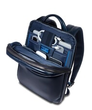 PIQUADRO BLUE SQUARE 14" laptop backpack, in leather blue - Laptop backpacks - 4