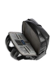 PIQUADRO RUSSEL 14" laptop backpack, in leather Black - Laptop backpacks - 4