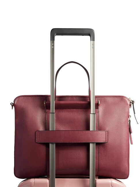 CIRCLE 14" leather laptop bag bordeaux - Work Briefcases