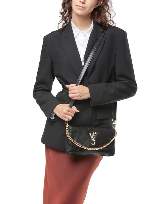 LOUISE Medium shoulder bag with chain handle black - Women’s Bags