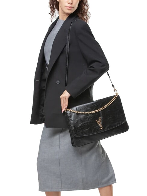 LOUISE Large shoulder bag with chain handle black - Women’s Bags