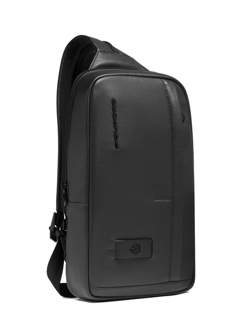 W137 One-shoulder leather backpack Black - Laptop backpacks