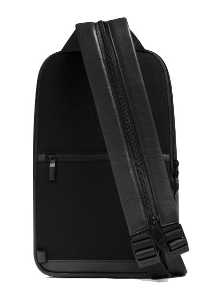 W137 One-shoulder leather backpack Black - Laptop backpacks