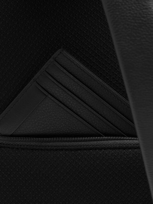 W137 One-shoulder leather backpack Black - Laptop backpacks