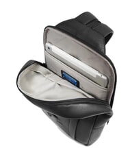 PIQUADRO W137 One-shoulder leather backpack Black - Laptop backpacks - 7