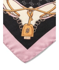 LIUJO LOGO Stole with print BLACK - Scarves - 4