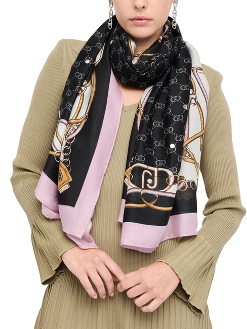 LOGO Stole with print BLACK - Scarves